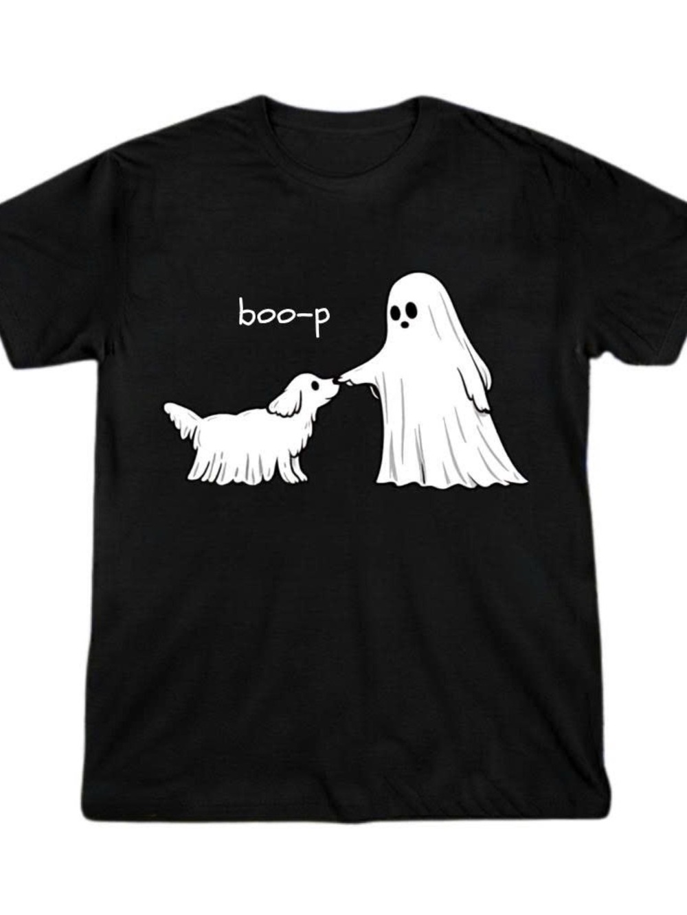 Gildan Black Shirt Halloween Ghost Graphic Tee